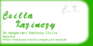 csilla kazinczy business card